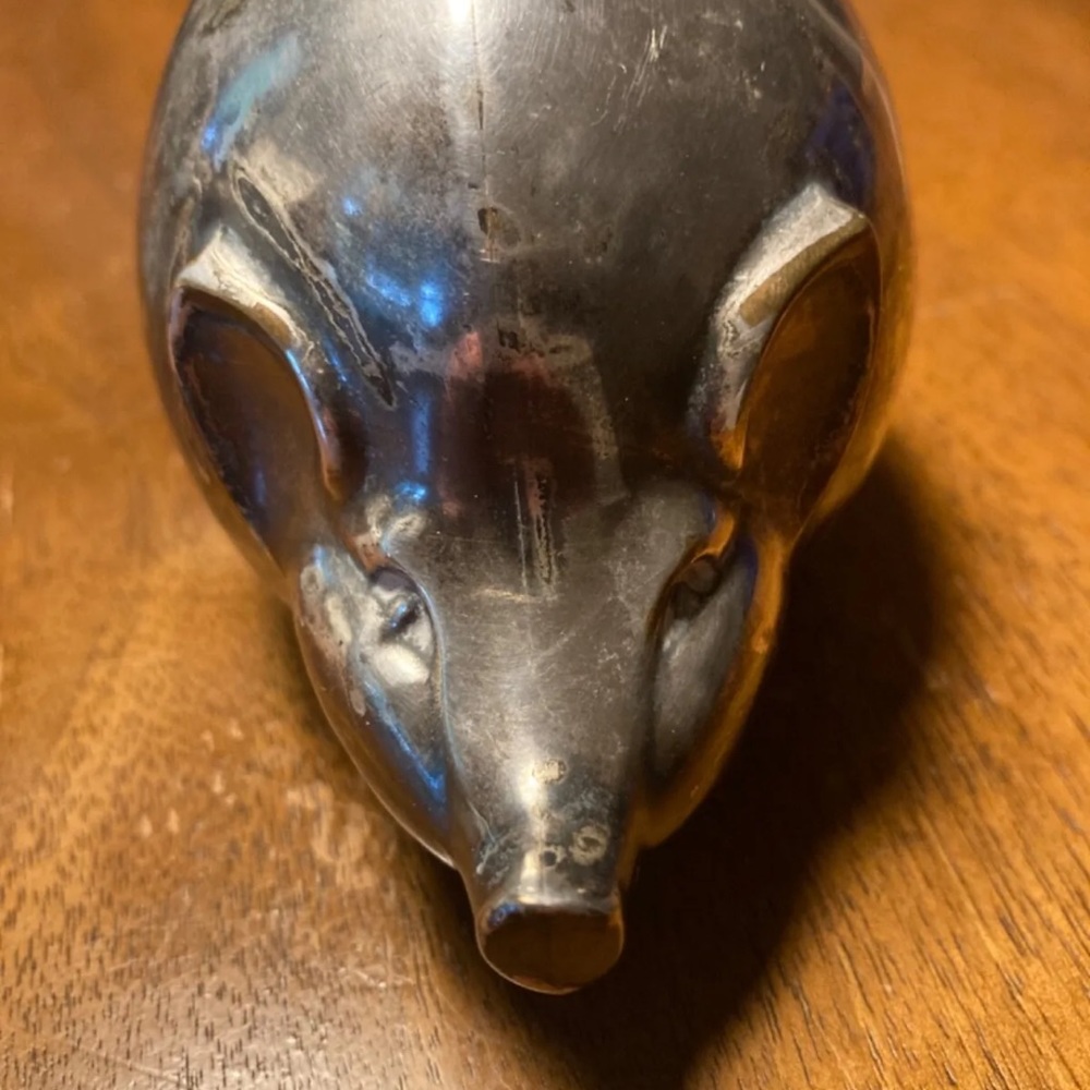 Vintage Piggy Bank-Silver plated-Pig-DANA DFA (Denmark) - Picture 7 of 13